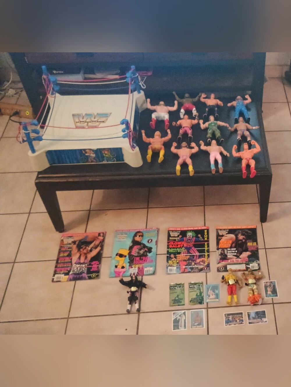 WWF Vintage Wrestling Ring Playset - White & Blue